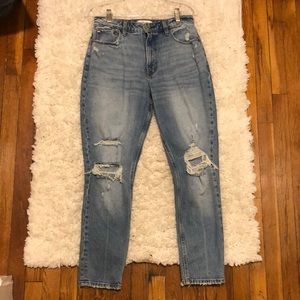 Abercrombie & Fitch Ripped High Rise Jeans